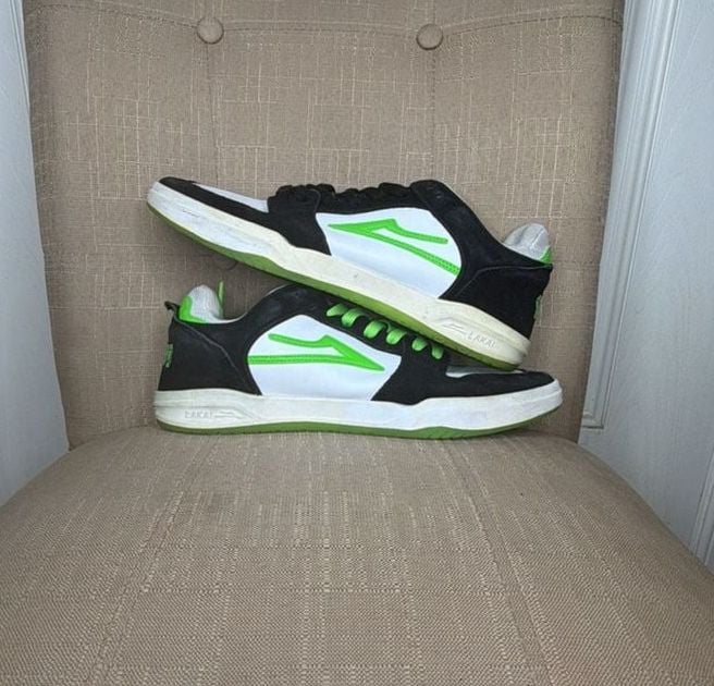 Lakai x Yeah Right Telford Low Skate Shoes Black/White/Green 2
