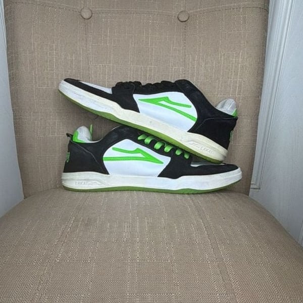 Lakai x Yeah Right Telford Low Skate Shoes Black/White/Green