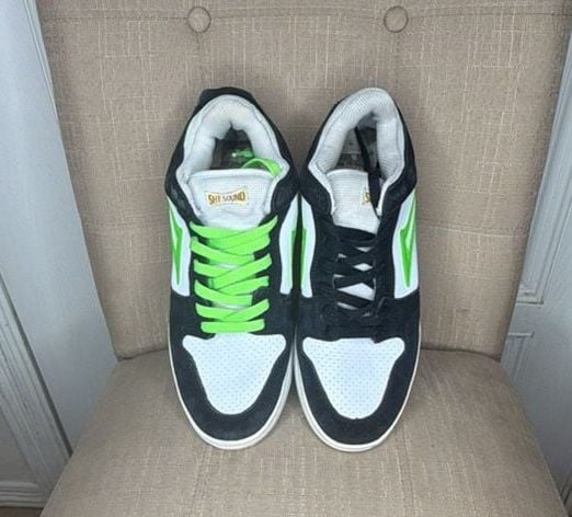 Lakai x Yeah Right Telford Low Skate Shoes Black/White/Green 3