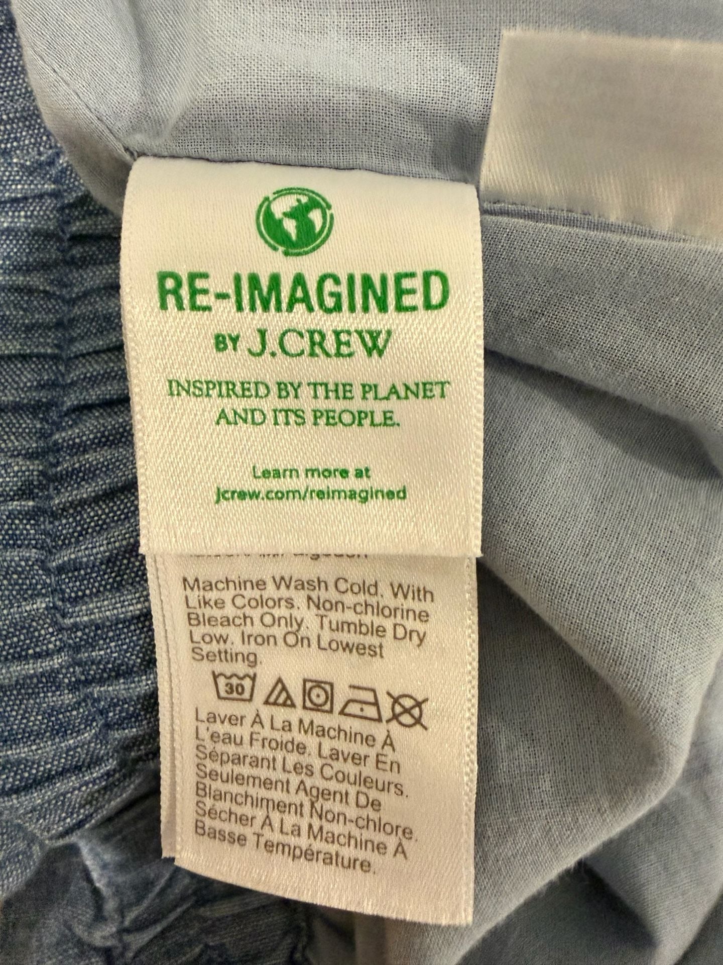 Gen Z Cottagecore Hipster J. Crew Blue Chambray Paperbag Waist Skirt 3