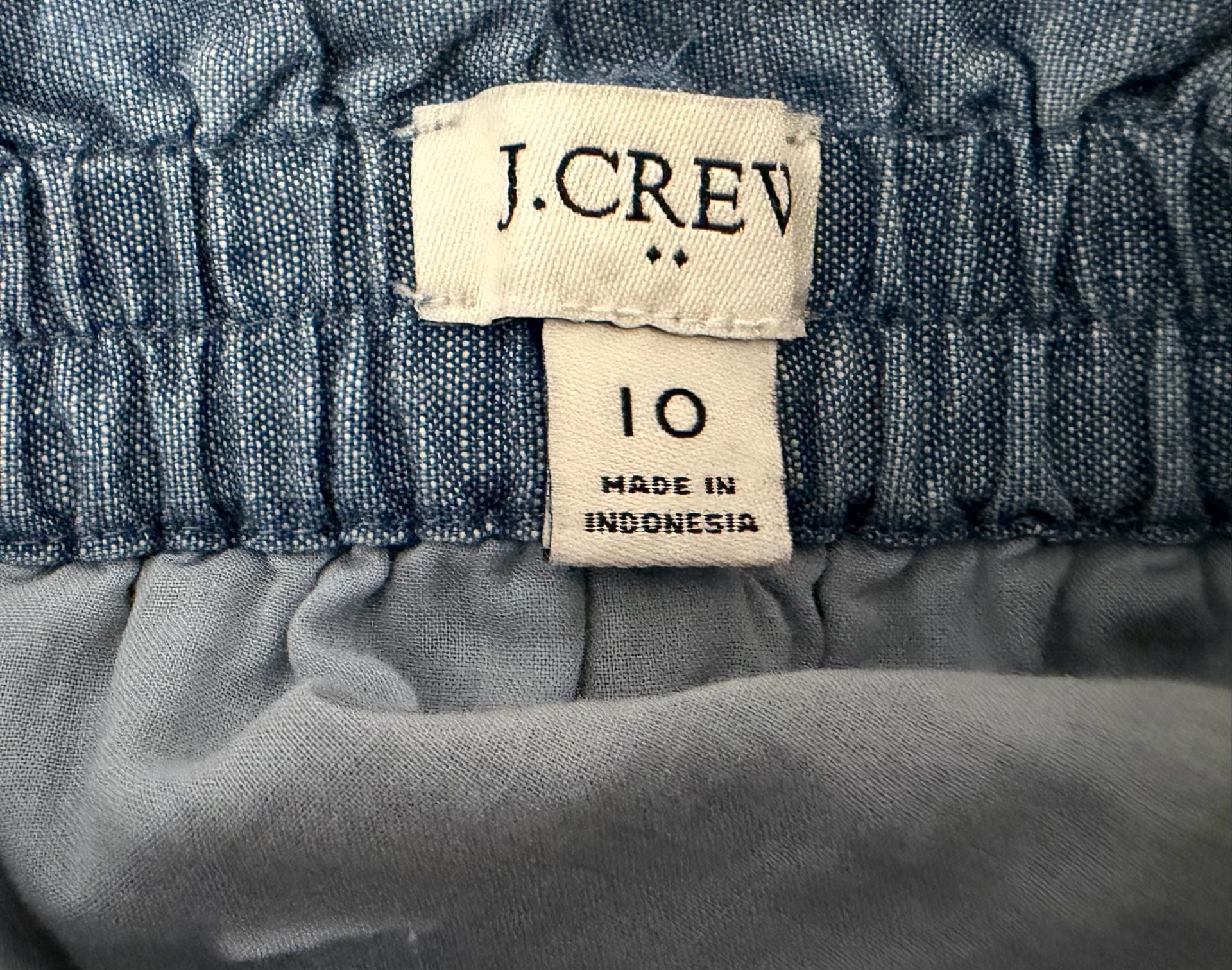 Gen Z Cottagecore Hipster J. Crew Blue Chambray Paperbag Waist Skirt 4