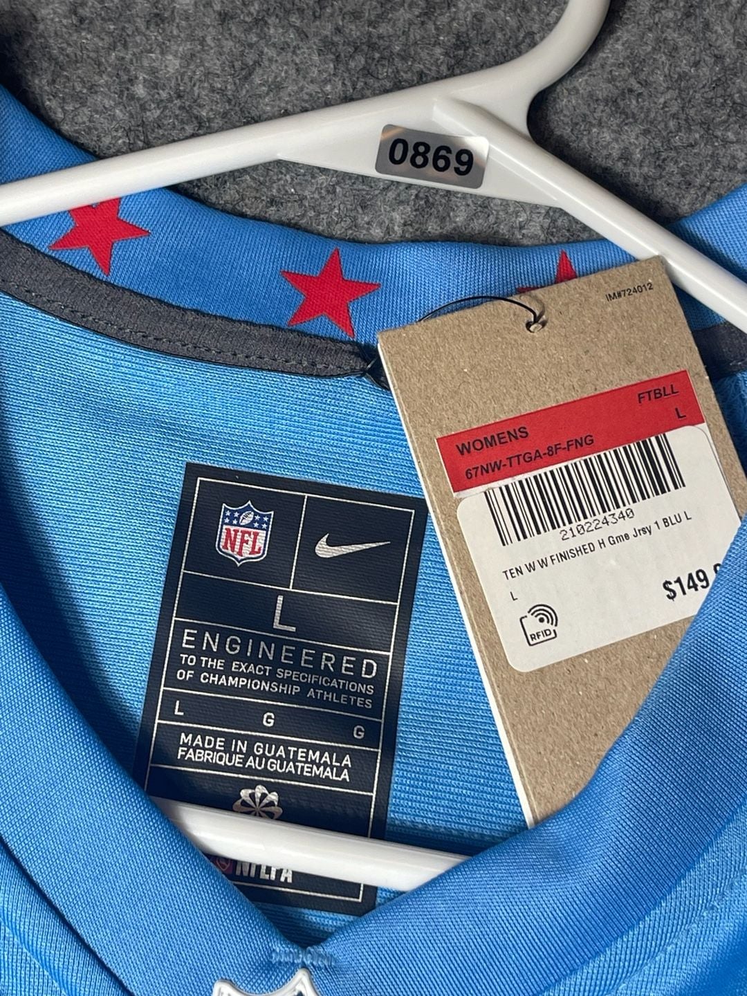 Nike Cam Ward Tennessee Titans Women's Game Jersey Light Blue Size L 3