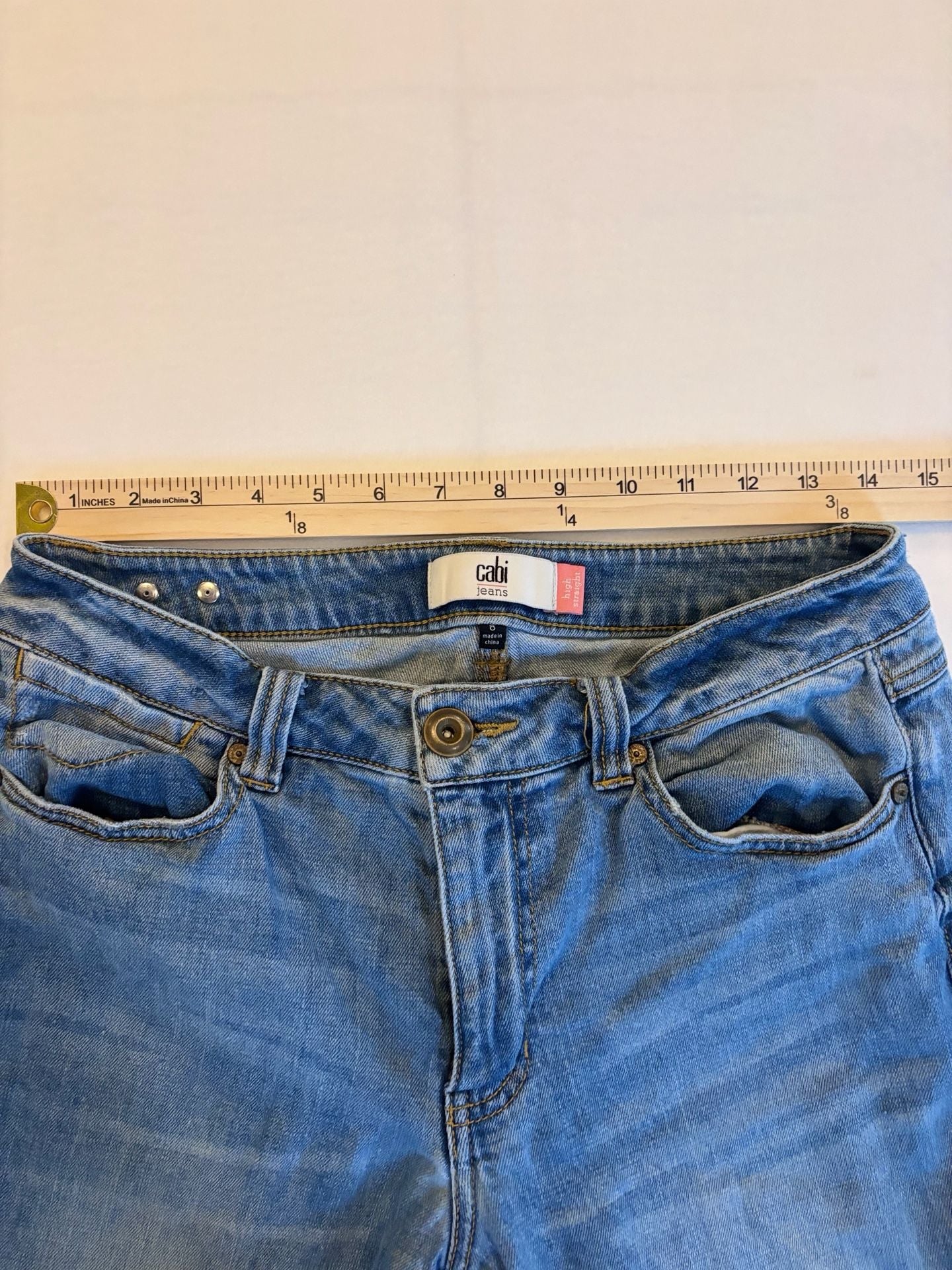 Cabi Jeans High Straight Denim Pants Size 8 Style 5309 5