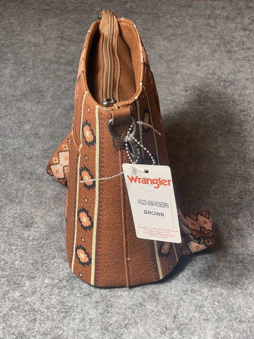 Wrangler Southwestern Print Canvas Crossbody Bag WG221-8360-ROSEBRN Brown 4