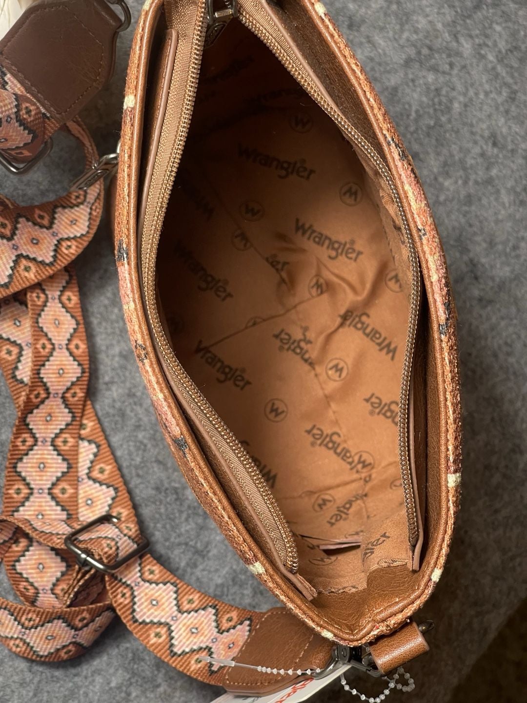 Wrangler Southwestern Print Canvas Crossbody Bag WG221-8360-ROSEBRN Brown 7