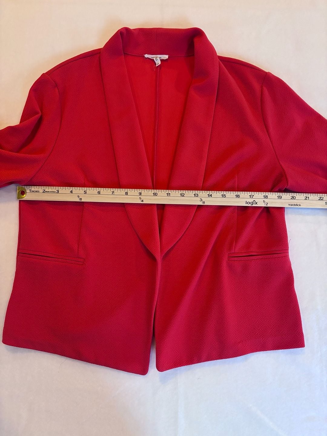 Maurices Red Open Front Blazer with Scrunch Sleeves Size XL 5