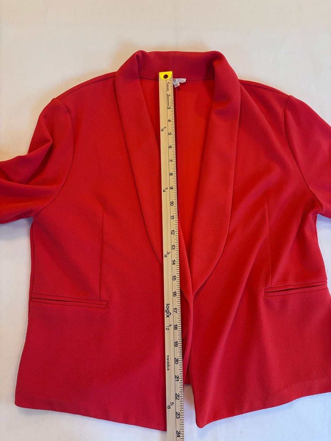 Maurices Red Open Front Blazer with Scrunch Sleeves Size XL 6