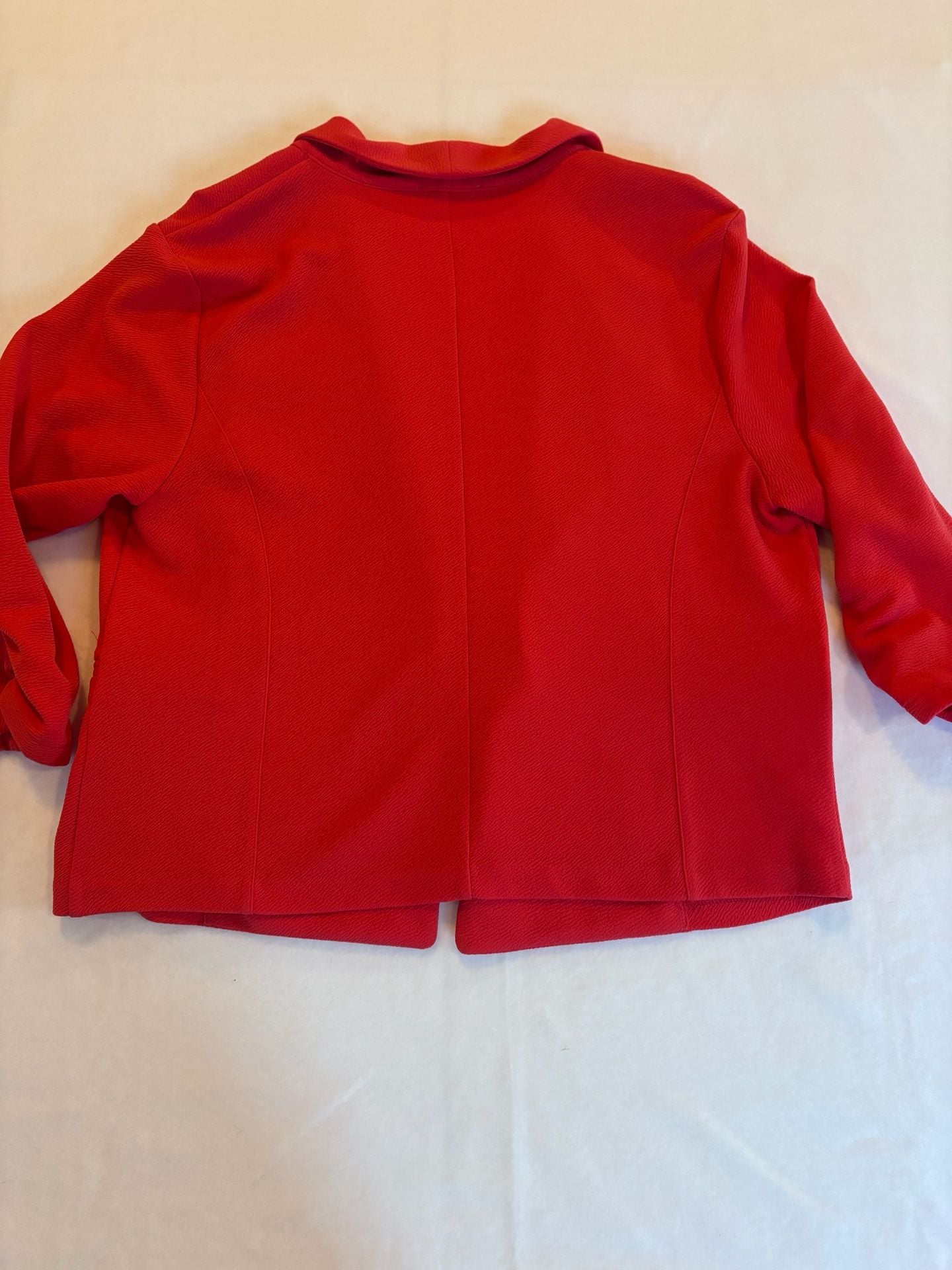 Maurices Red Open Front Blazer with Scrunch Sleeves Size XL 7