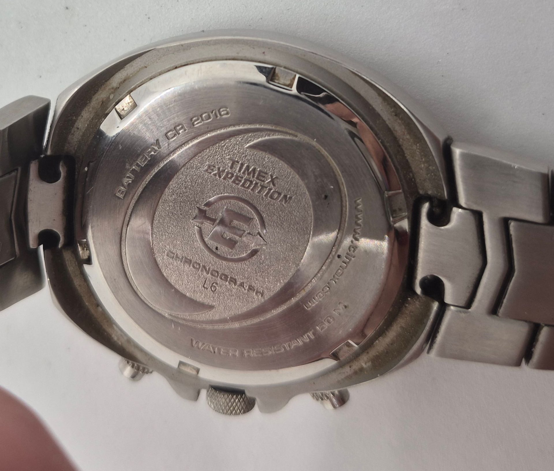 Vintage Timex Chronograph Gunmetal Tone Quartz Watch 7