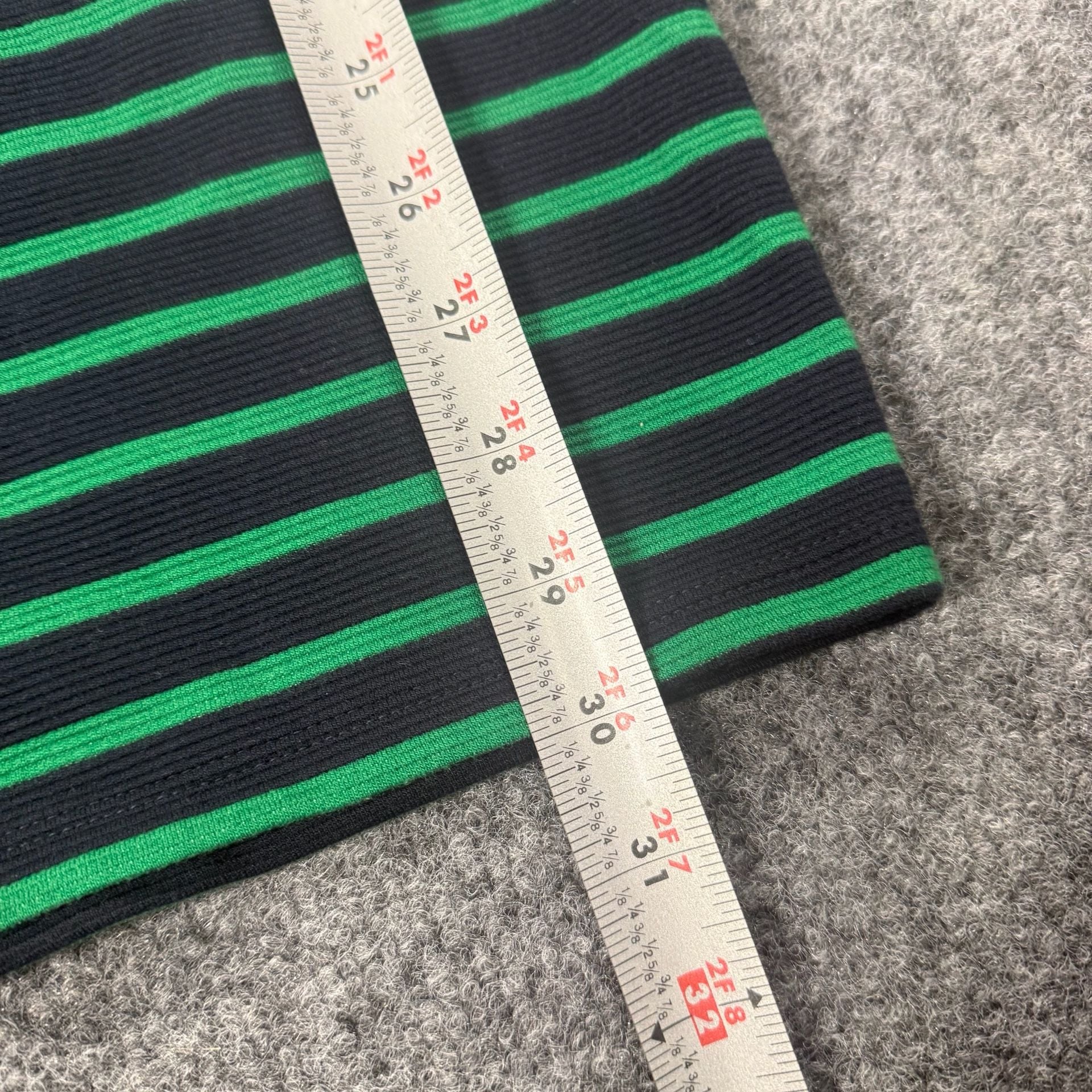 LOFT Green And Navy Striped Ribbed Pencil Skirt Size L New with Tags 6