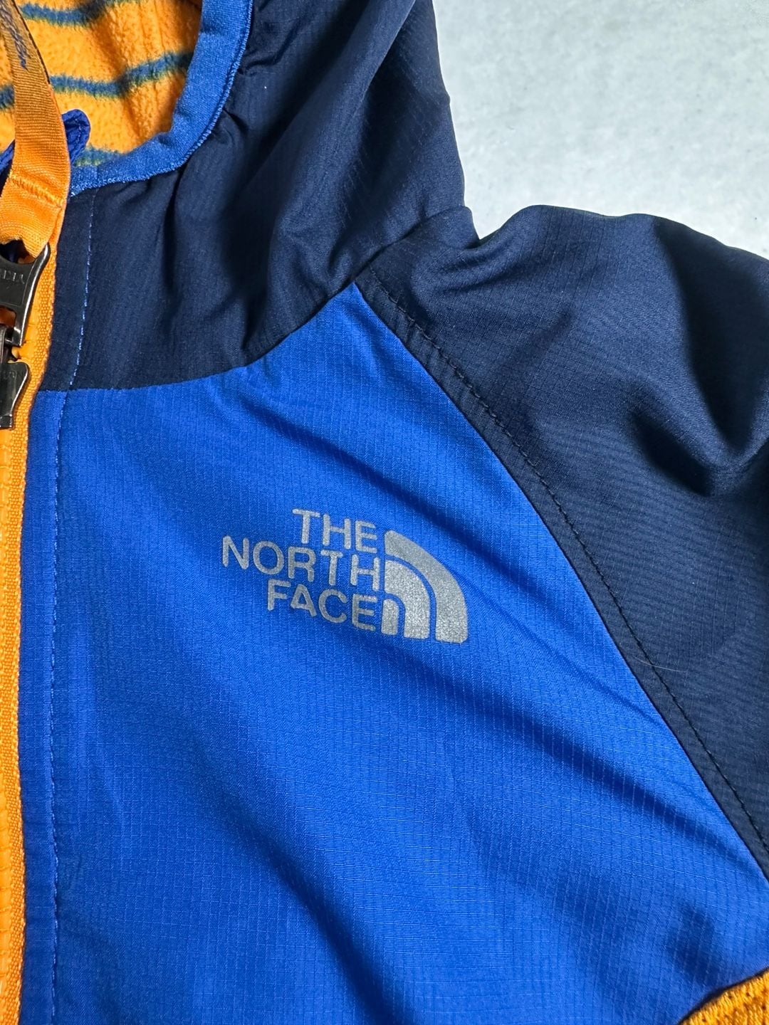 The North Face Reversible Blue Orange Hooded Infant Jacket 12-18M 3
