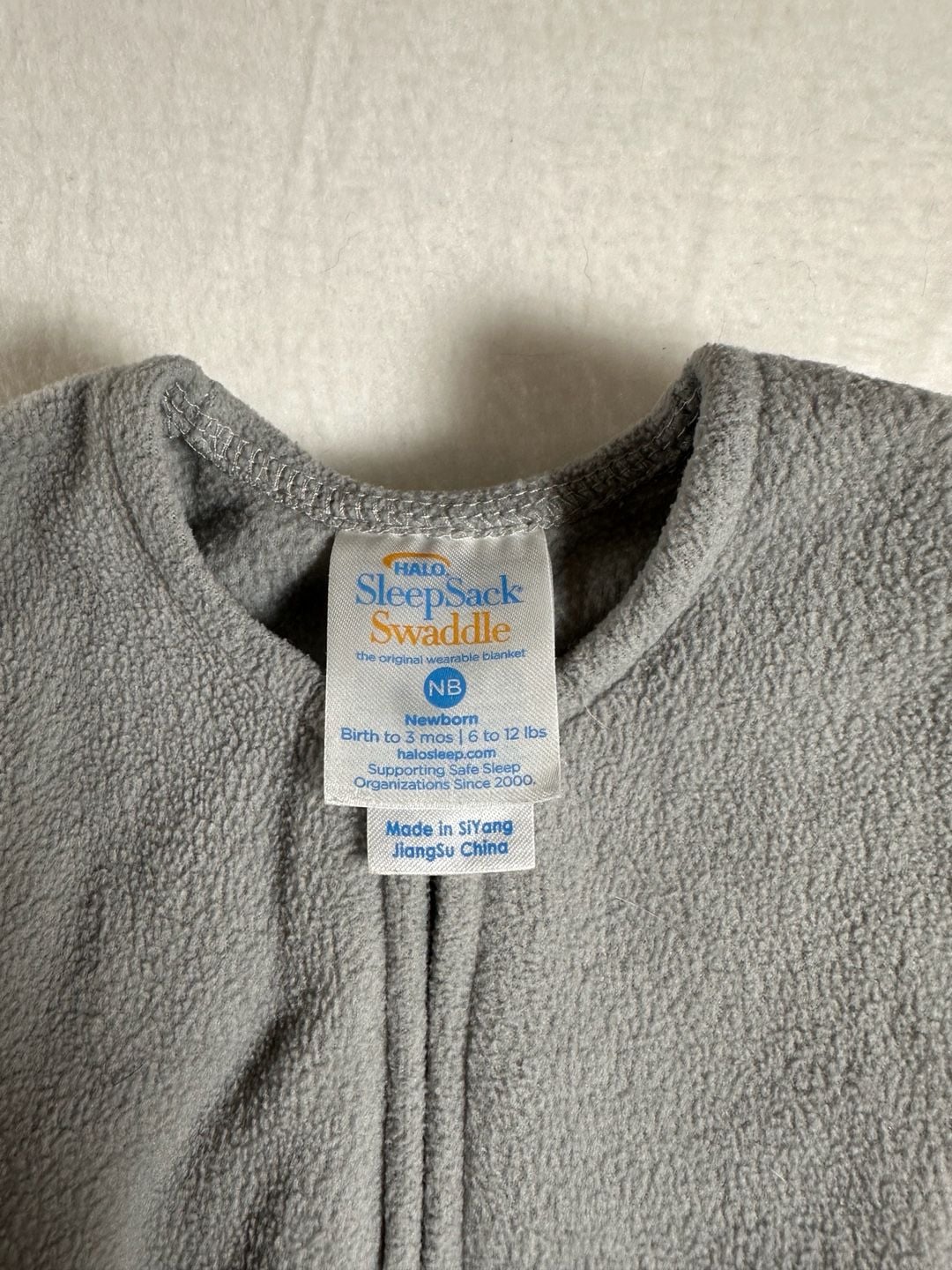 HALO SleepSack Swaddle Newborn Fleece Wearable Blanket Gray 2