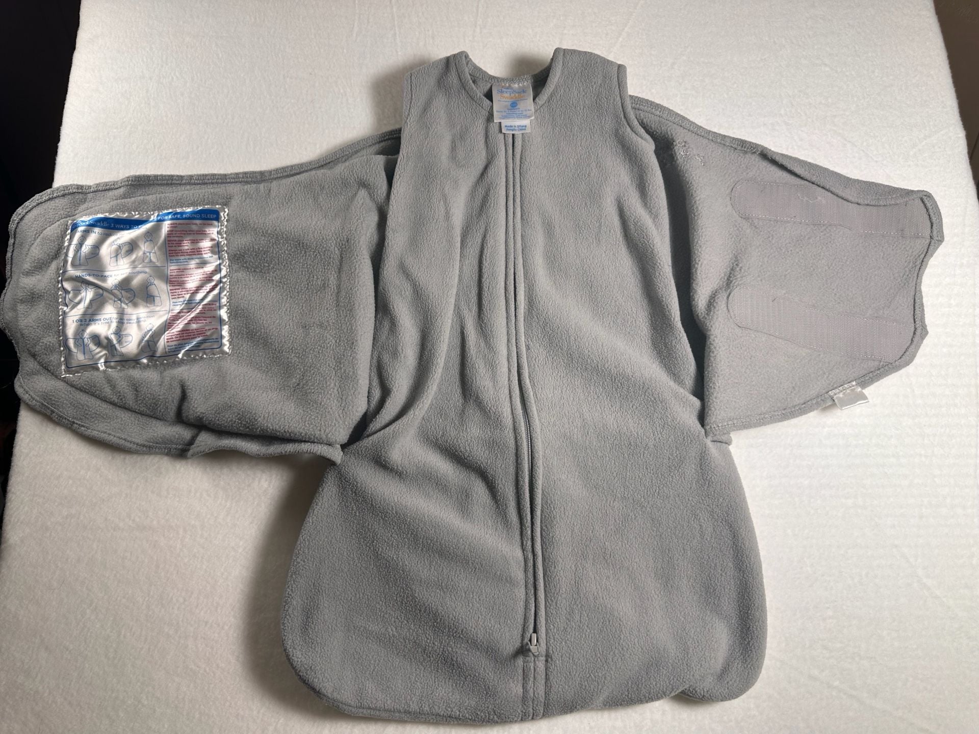 HALO SleepSack Swaddle Newborn Fleece Wearable Blanket Gray 4