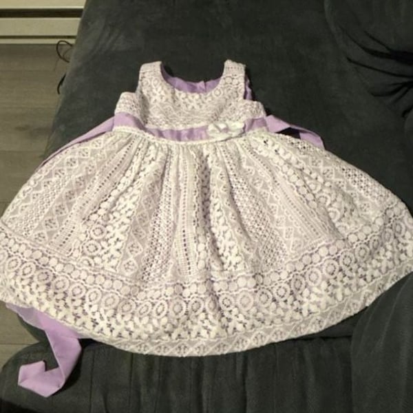 Jona Michelle Purple and White Lace Toddler Girls Dress Size 3T