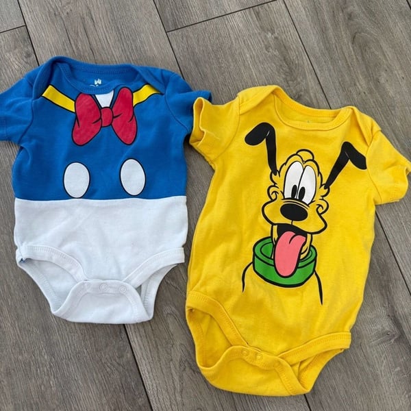Disney Baby Pluto and Donald Duck Character Pet Shirts Set Size 3-6 Months