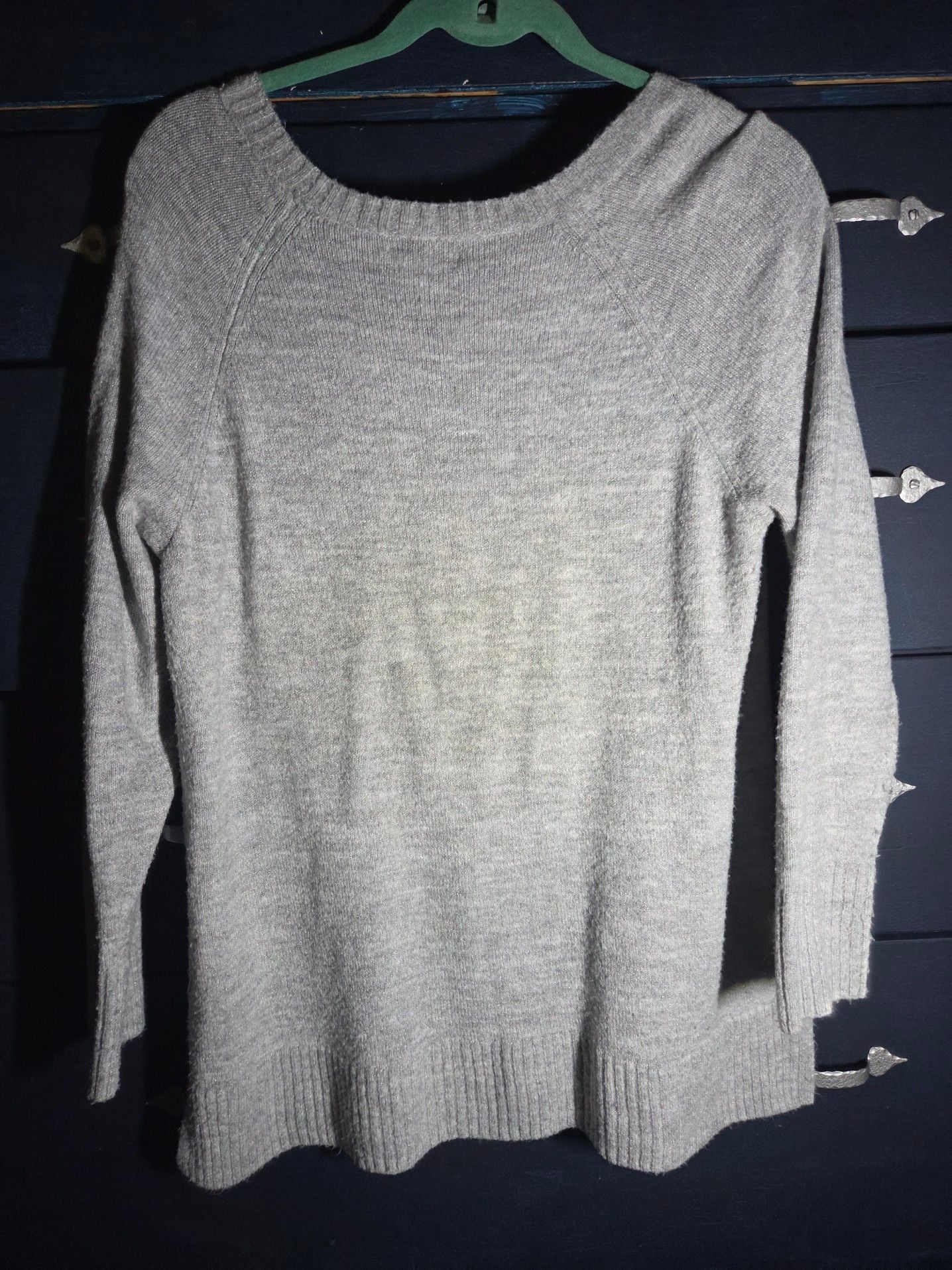 LC Lauren Conrad Gray Sequin Narwhal Tunic Sweater Size L 3