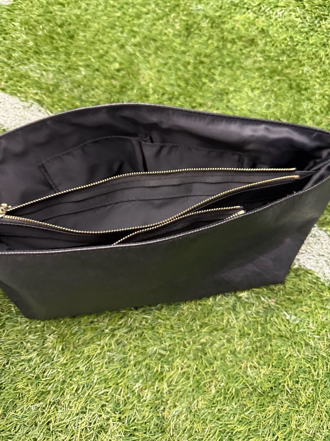Purse Organizer Insert Tote Bag Insert with Zipper Medium Black 5