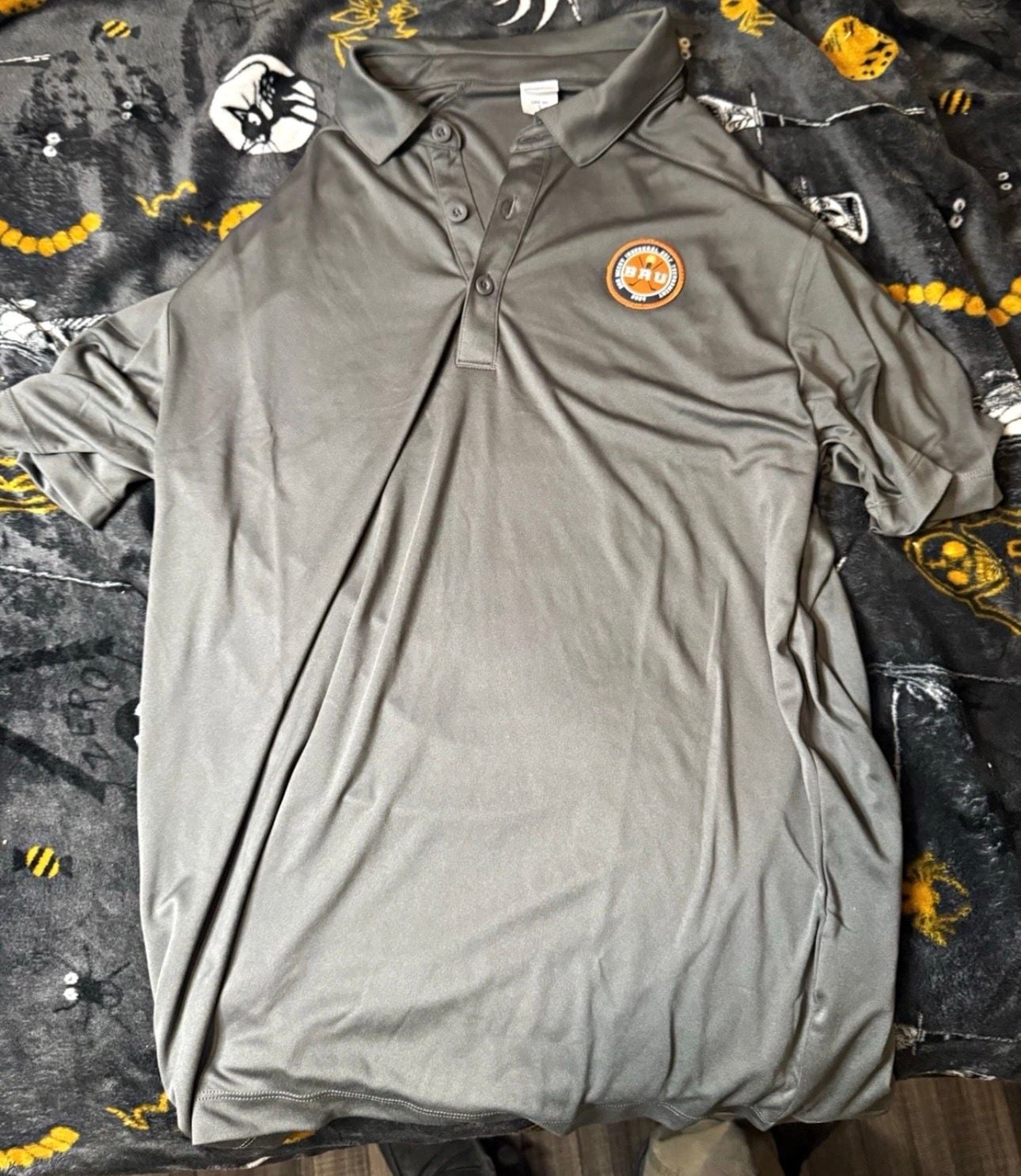 Grey Polo Shirt Inaugural Golf Tournament 2024 Patch Men's Size L 2