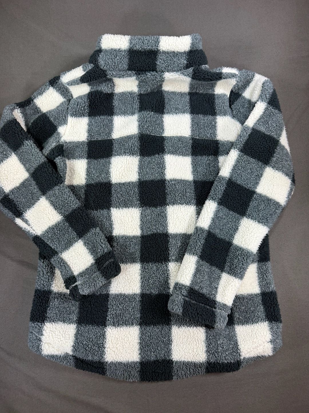 Columbia Women's West Bend Full Zip Sherpa Fleece Jacket Chalk Check Print Large 6