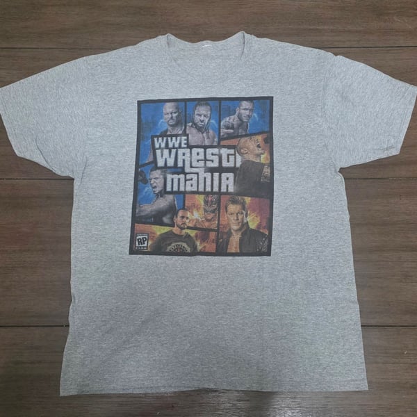 WWE WrestleMania Video Game Promotional Graphic T-Shirt Gray