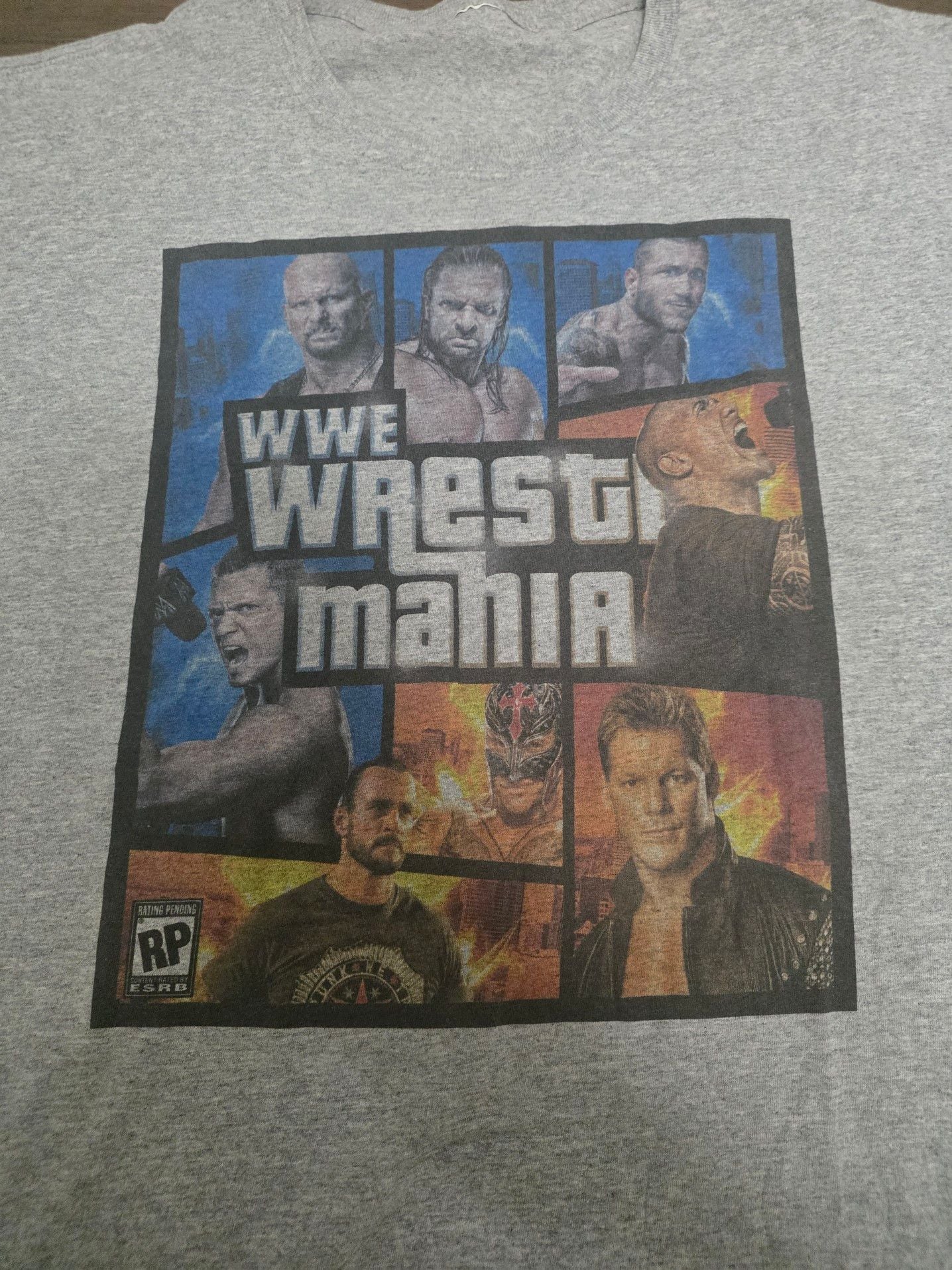 WWE WrestleMania Video Game Promotional Graphic T-Shirt Gray 3