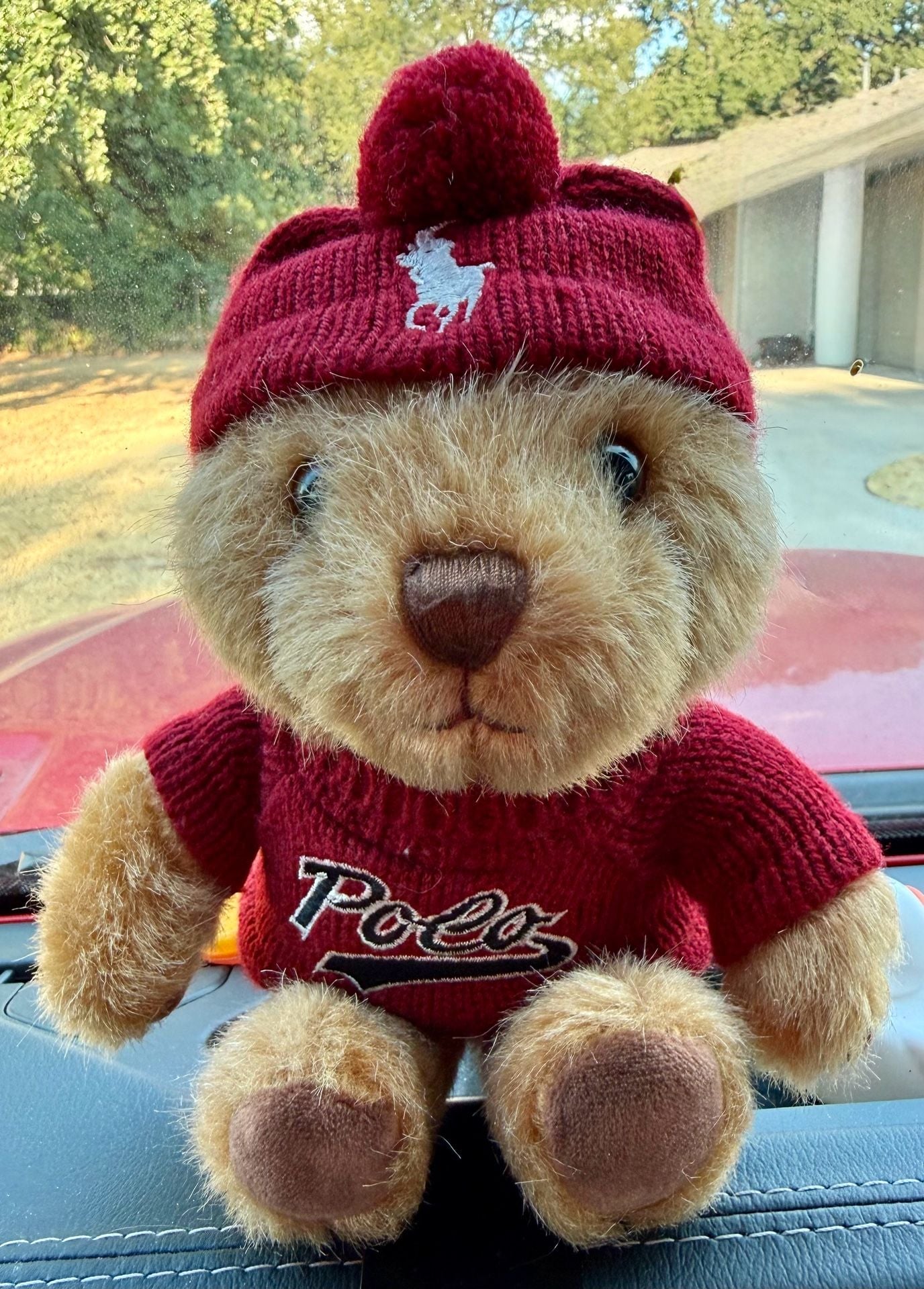 Ralph Lauren The Polo Bear Holiday Red Sweater And Beanie Hat Plush 1