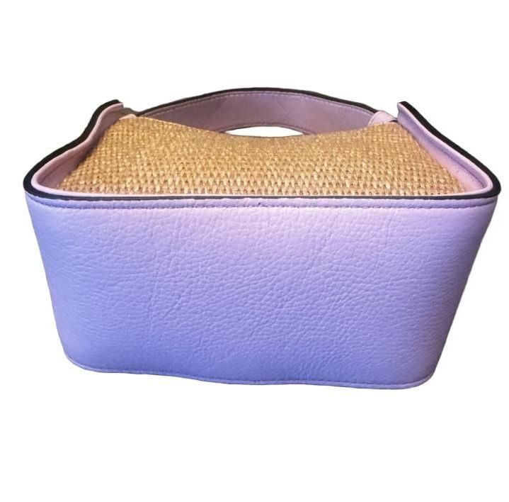 Borse In Pelle Genuine Leather Pink and Straw Shoulder Bag Made in Italy 1220 5