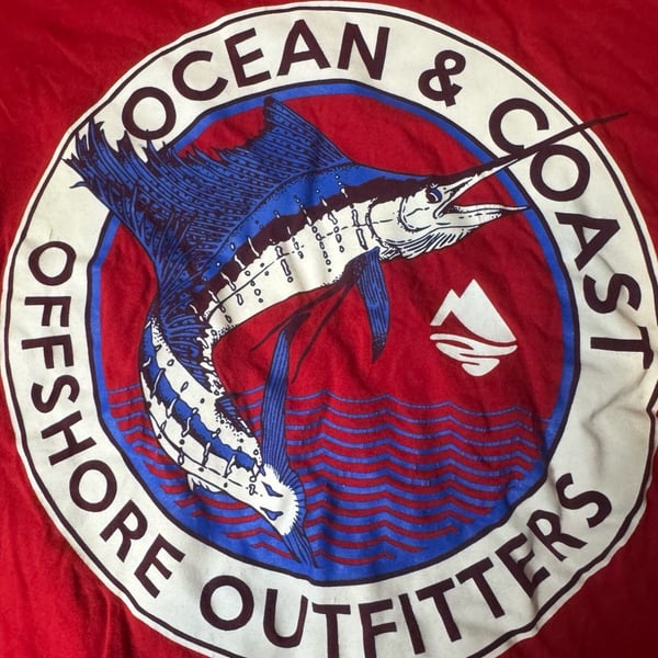 Ocean + Coast Red Long Sleeve Marlin Graphic T-Shirt