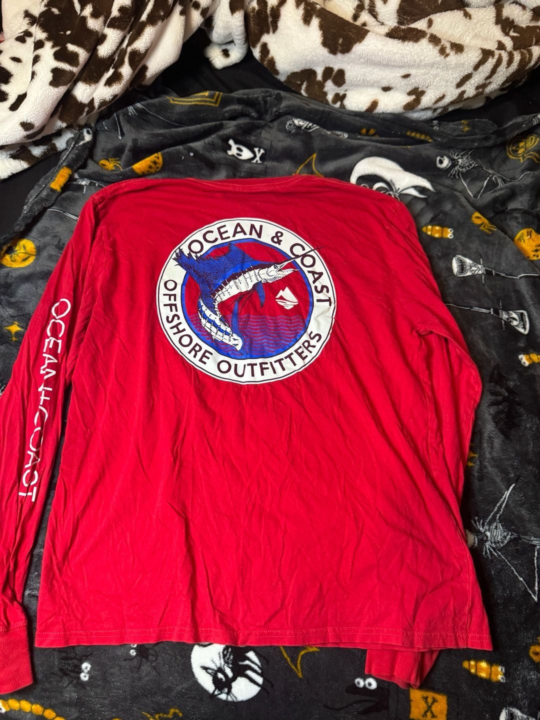 Ocean + Coast Red Long Sleeve Marlin Graphic T-Shirt 2