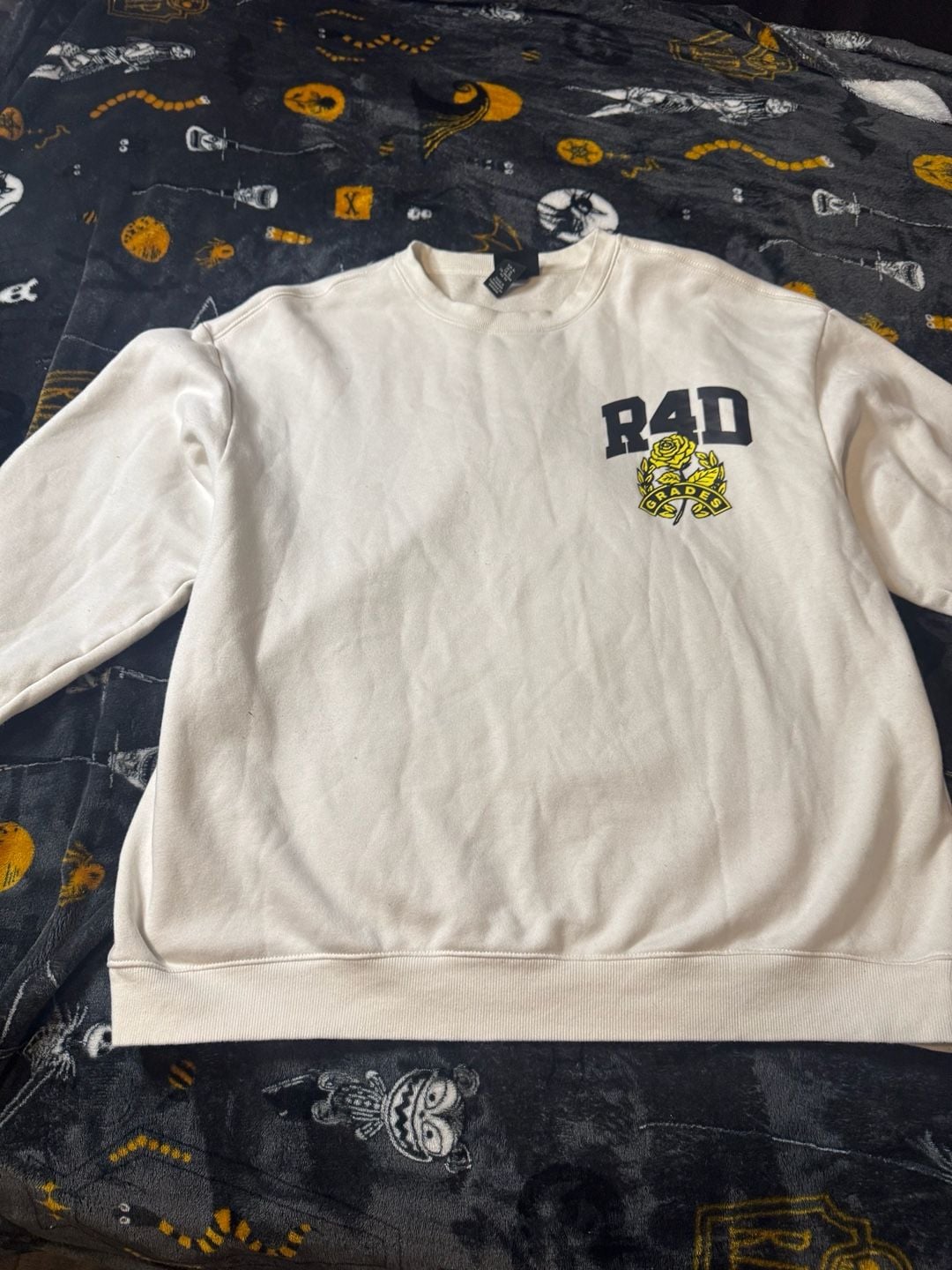 H&M R4D Grades Relaxed Fit White Sweatshirt XL 2