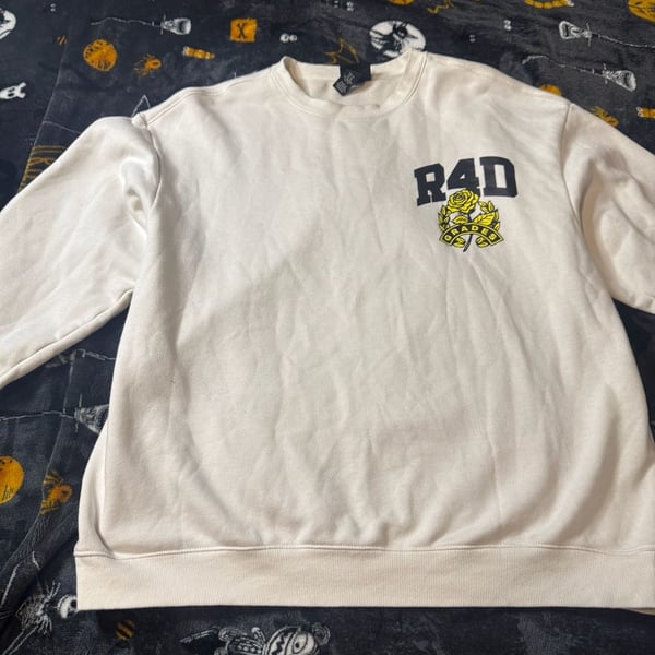 H&M R4D Grades Relaxed Fit White Sweatshirt XL