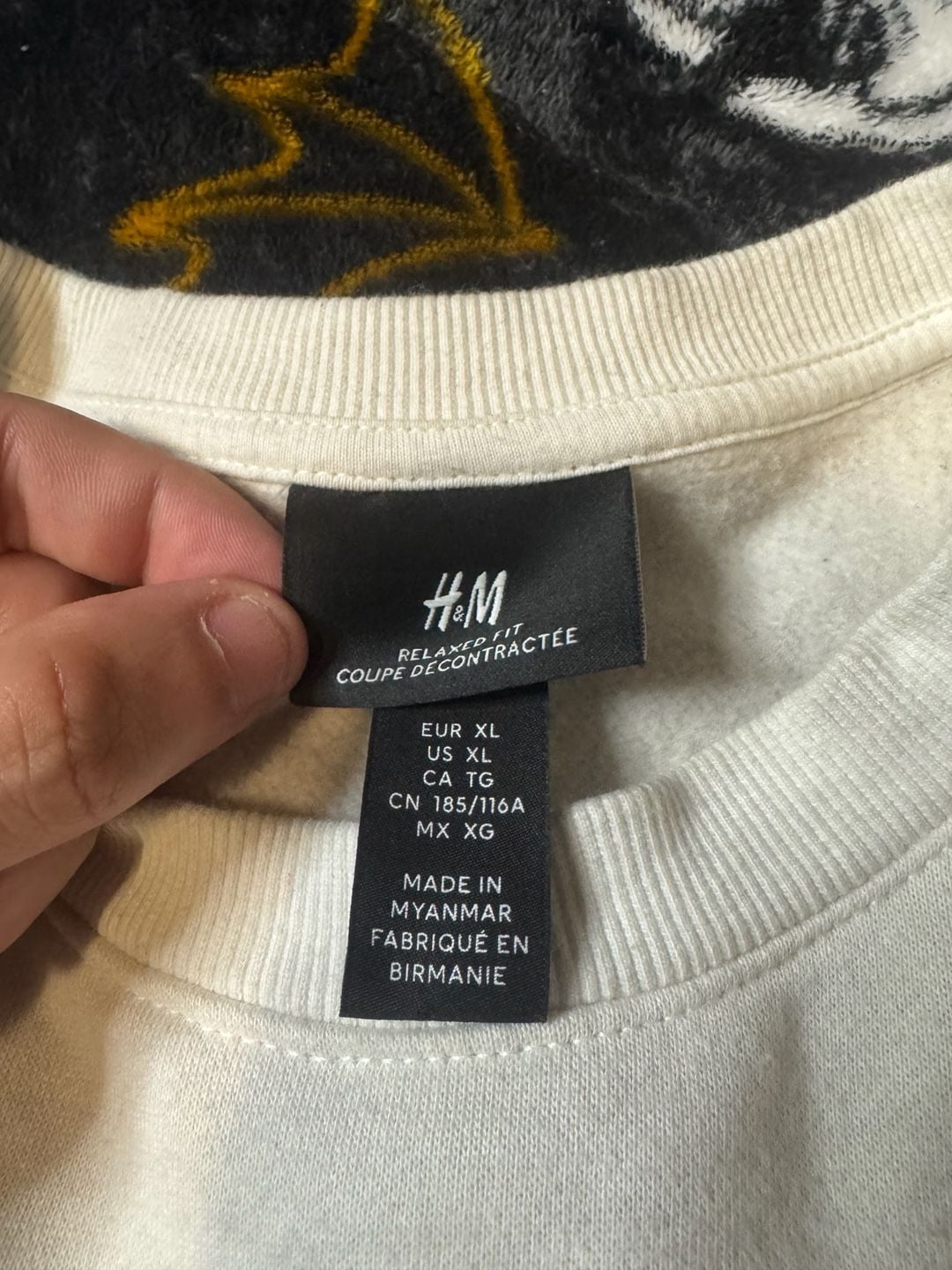 H&M R4D Grades Relaxed Fit White Sweatshirt XL 6