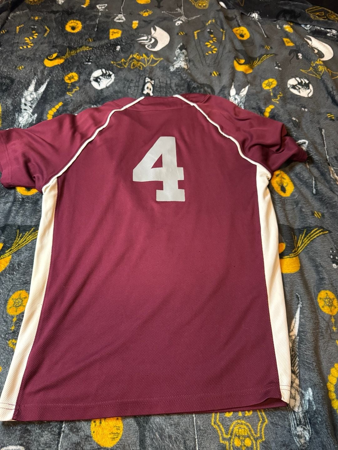 Under Armour Alcoa 2-Button Baseball Jersey Maroon White #4 Medium 3
