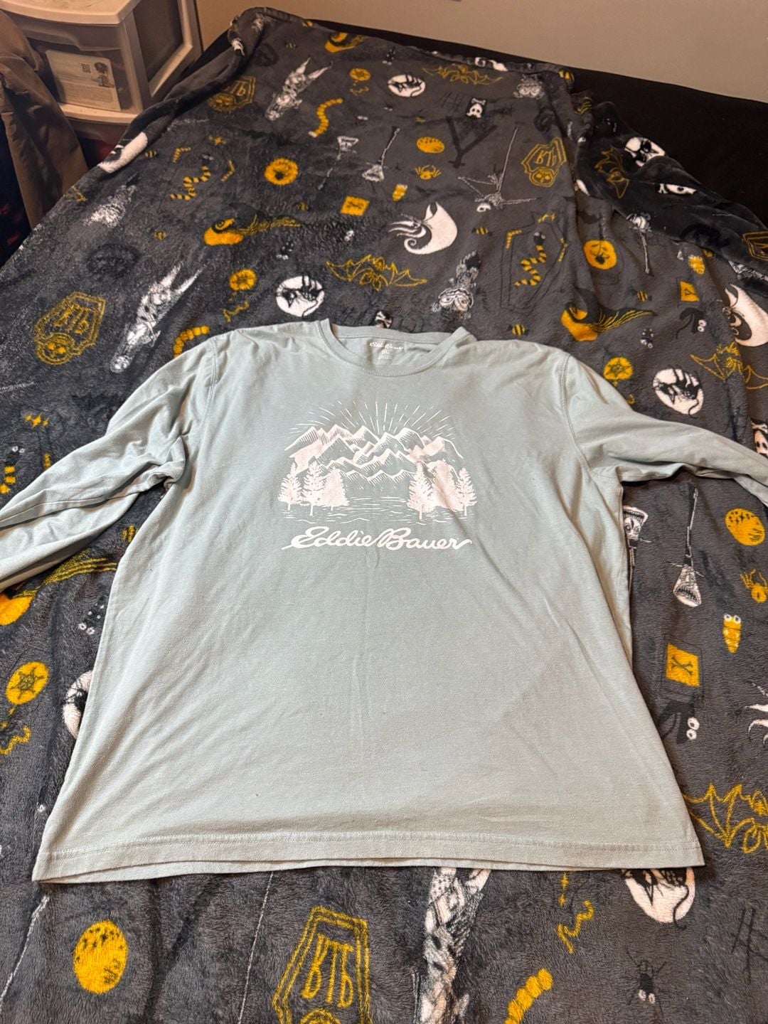 Eddie Bauer Men's Mountain Graphic Print Long Sleeve T-Shirt Size XL 2