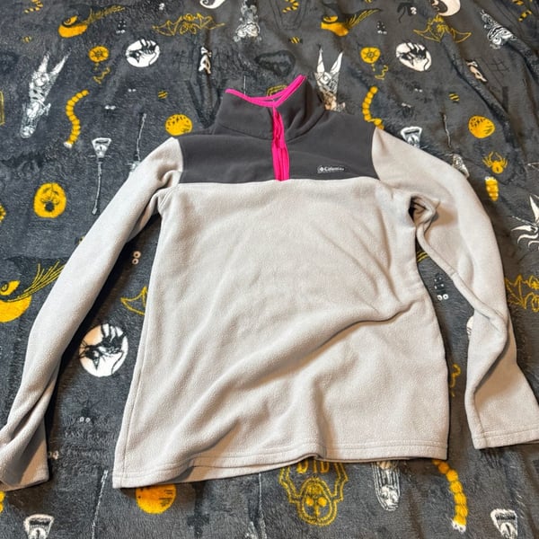 Columbia Women's Benton Springs 1/2 Snap Pullover Fleece Gray Pink
