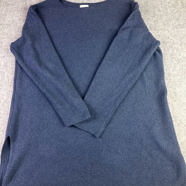 J.Jill Blue Waffle Weave Long Sleeve Tunic Sweater Size XL