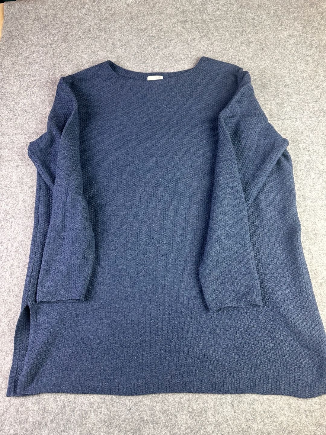 J.Jill Blue Waffle Weave Long Sleeve Tunic Sweater Size XL 3