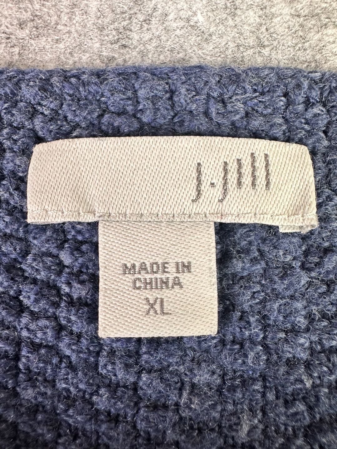 J.Jill Blue Waffle Weave Long Sleeve Tunic Sweater Size XL 4