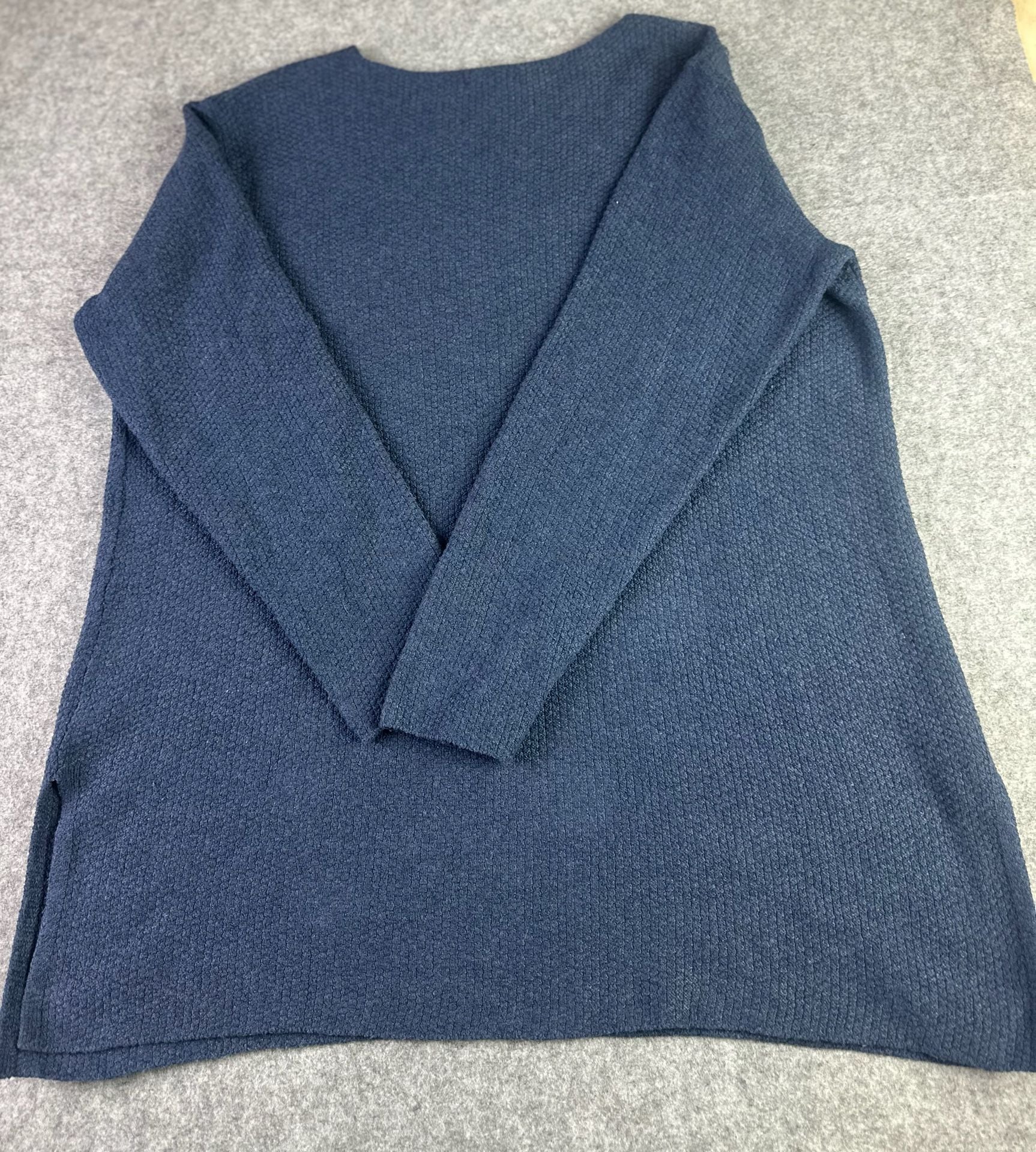 J.Jill Blue Waffle Weave Long Sleeve Tunic Sweater Size XL 5