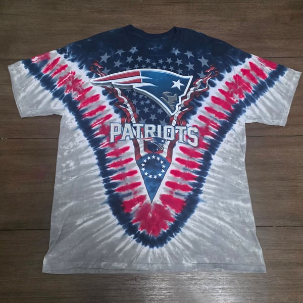 Majestic New England Patriots NFL Patriotic Tie-Dye T-Shirt XXL