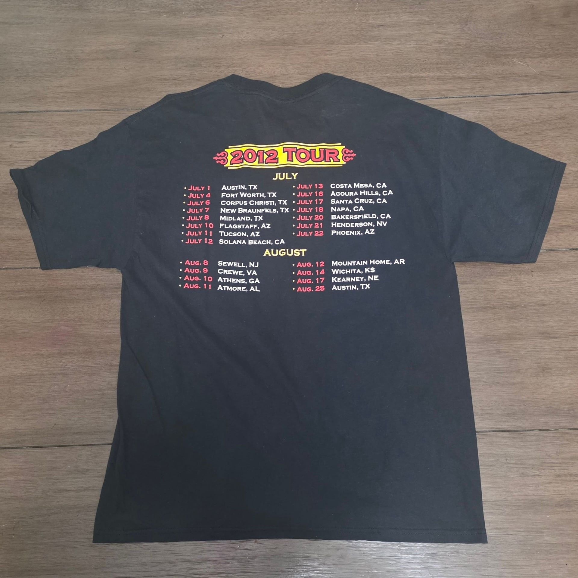 Willie Nelson 2012 Tour Graphic T-Shirt Black 4