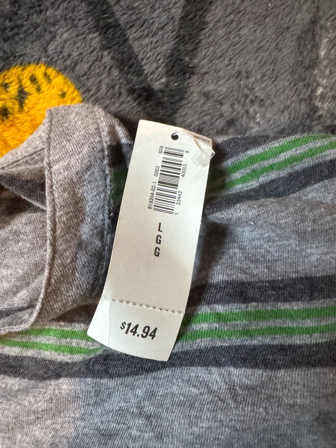 Old Navy Men's Gray and Green Striped Short-Sleeve Henley T-Shirt 6