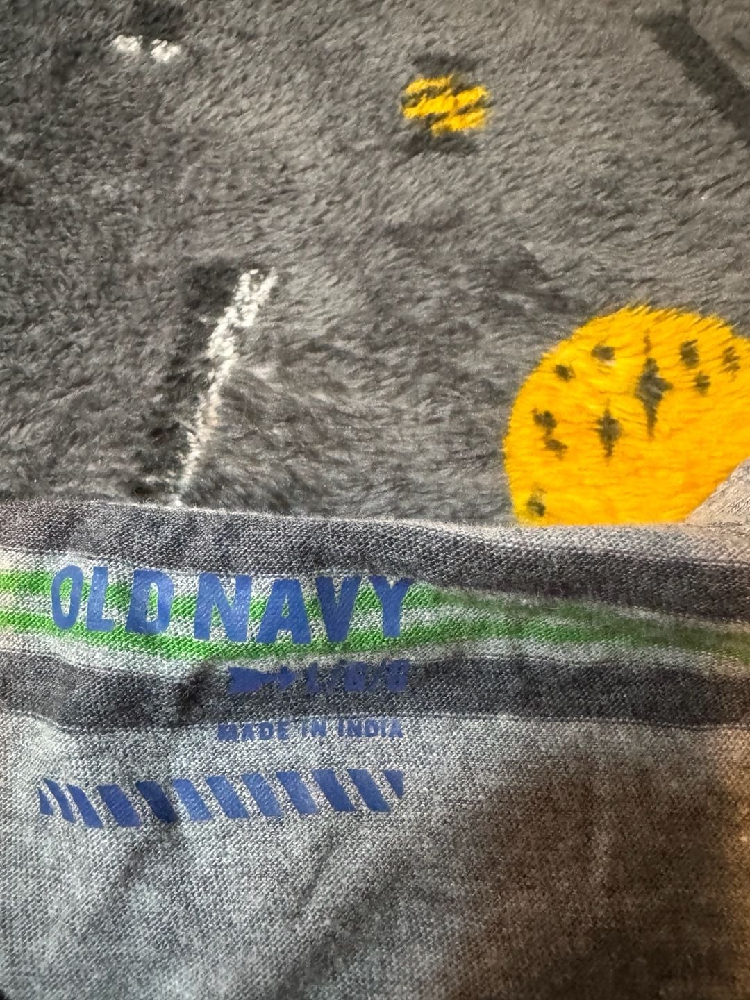 Old Navy Men's Gray and Green Striped Short-Sleeve Henley T-Shirt 7