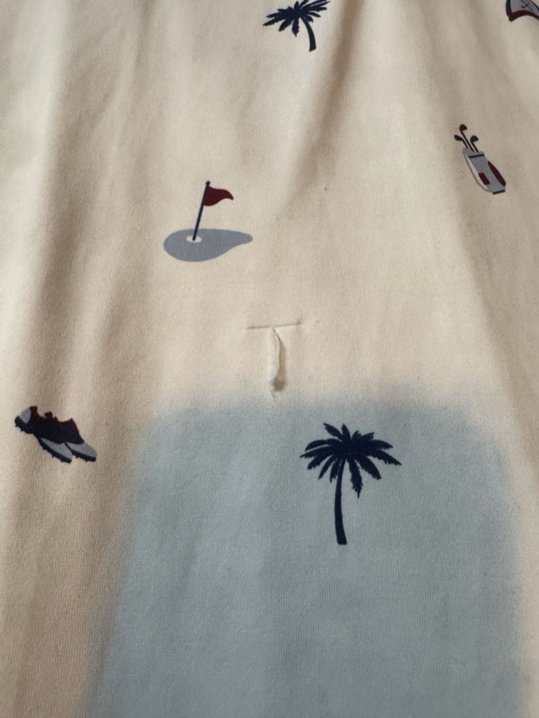 Unbranded Golf Print Short Sleeve Polo Shirt White Blue Size XL 3
