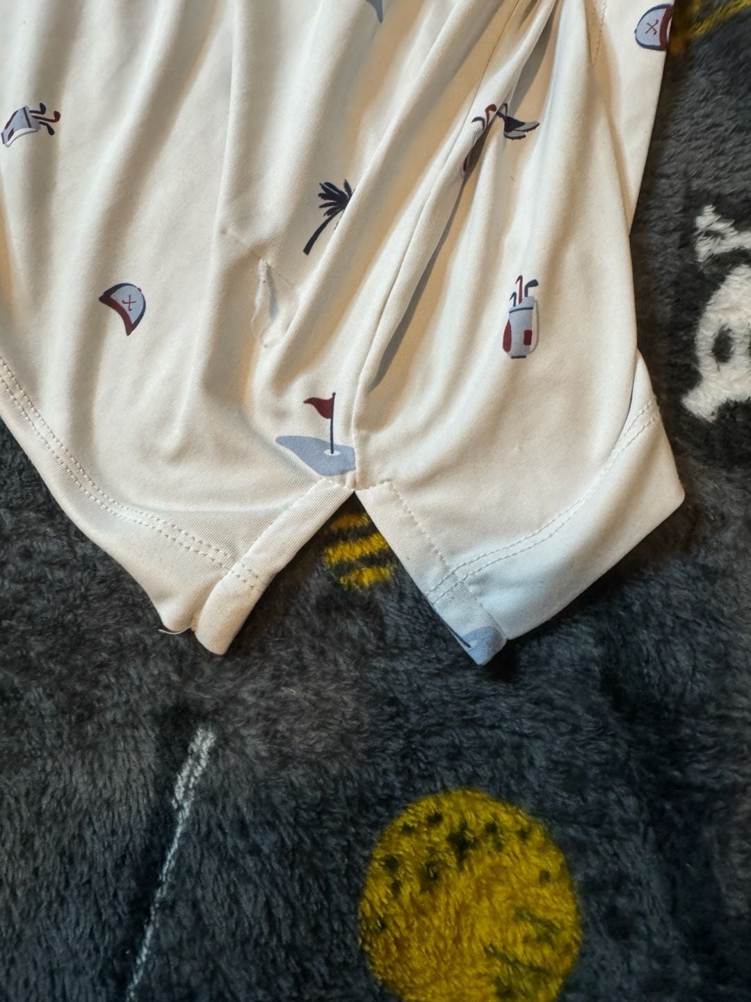 Unbranded Golf Print Short Sleeve Polo Shirt White Blue Size XL 5