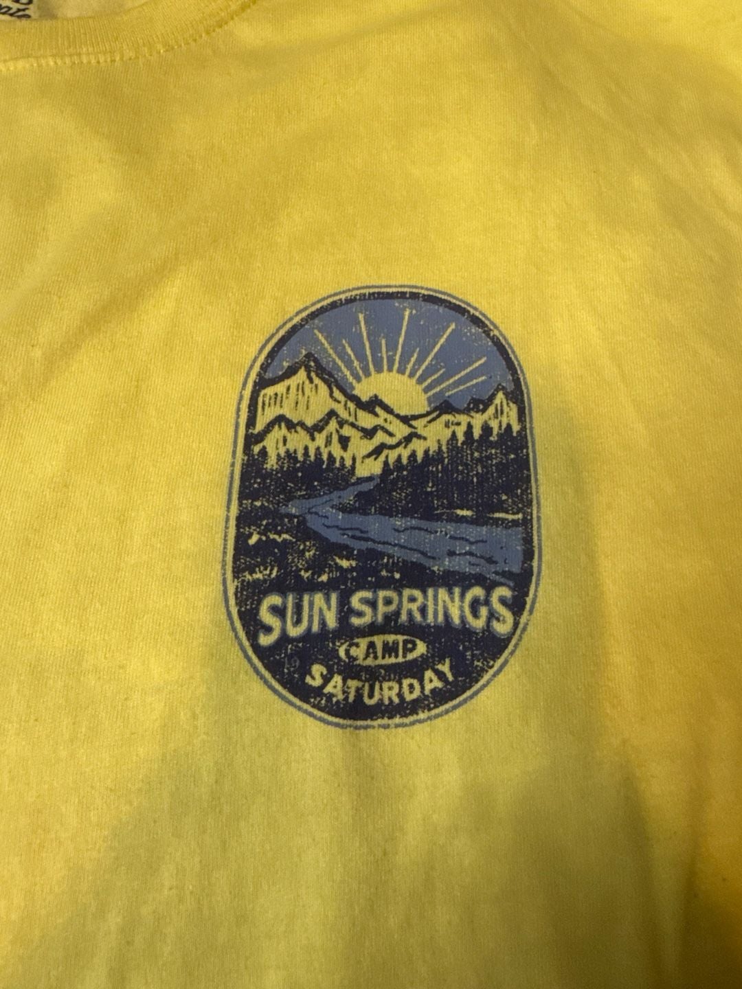 IZOD Saltwater Relaxed Classics Yellow Sun Springs Camp Saturday Graphic T-Shirt 3