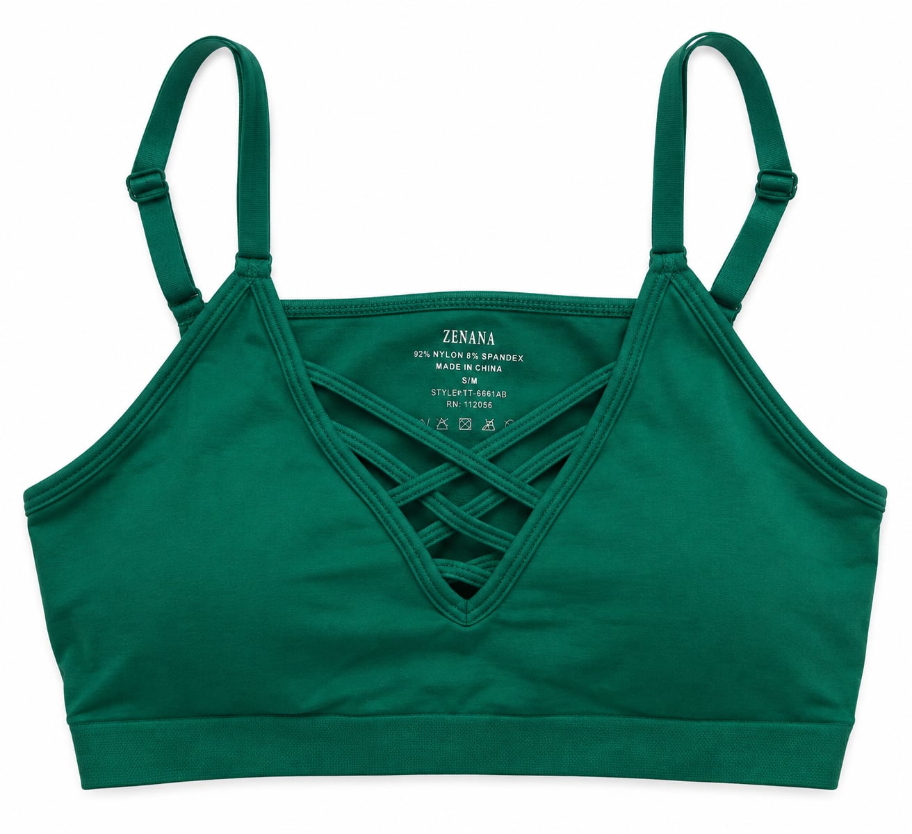 Zenana Front V-Lattice Bralette with Adjustable Straps 3