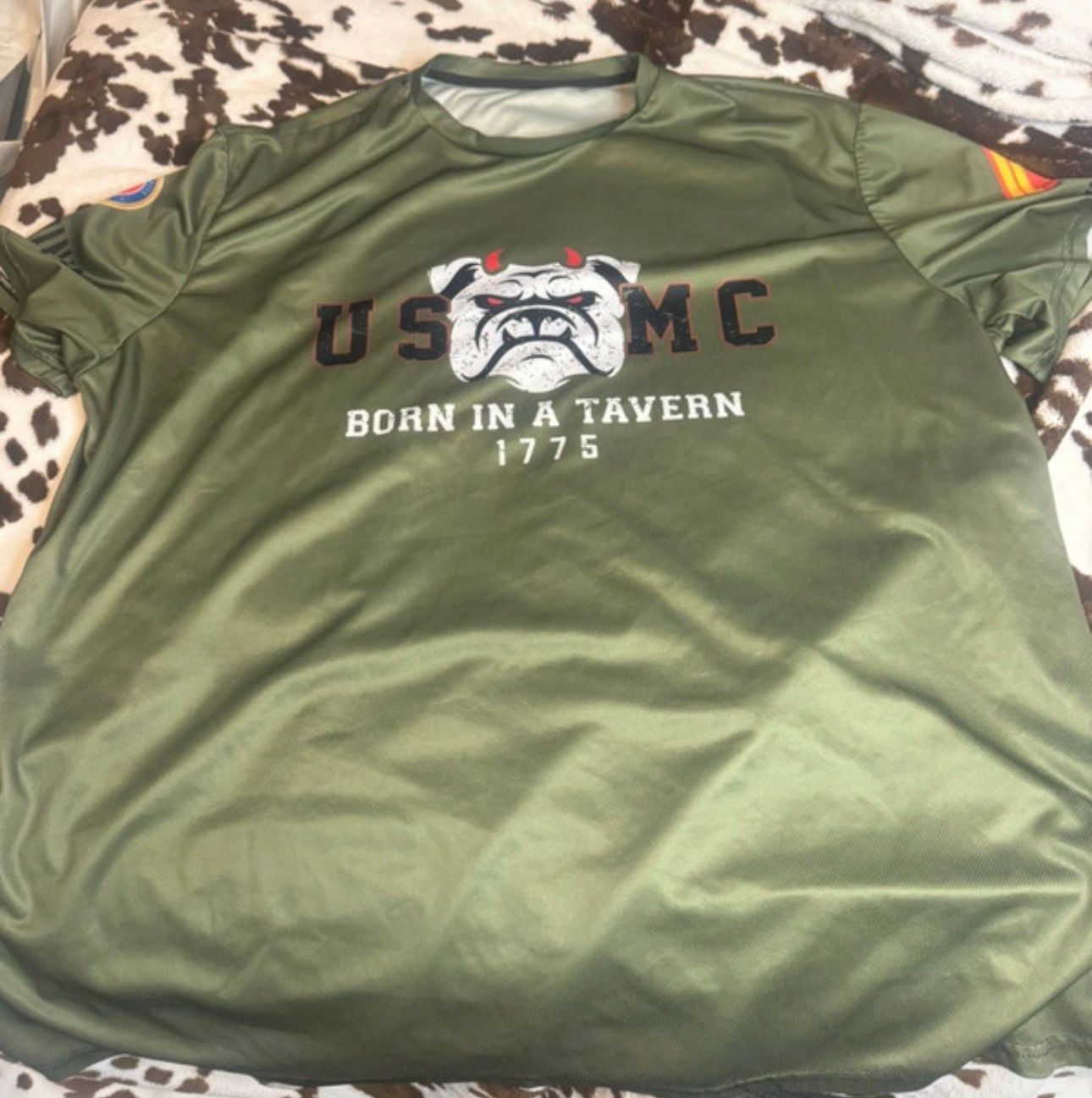 USMC Devil Dog Bulldog Born in a Tavern 1775 Athletic T-Shirt 2
