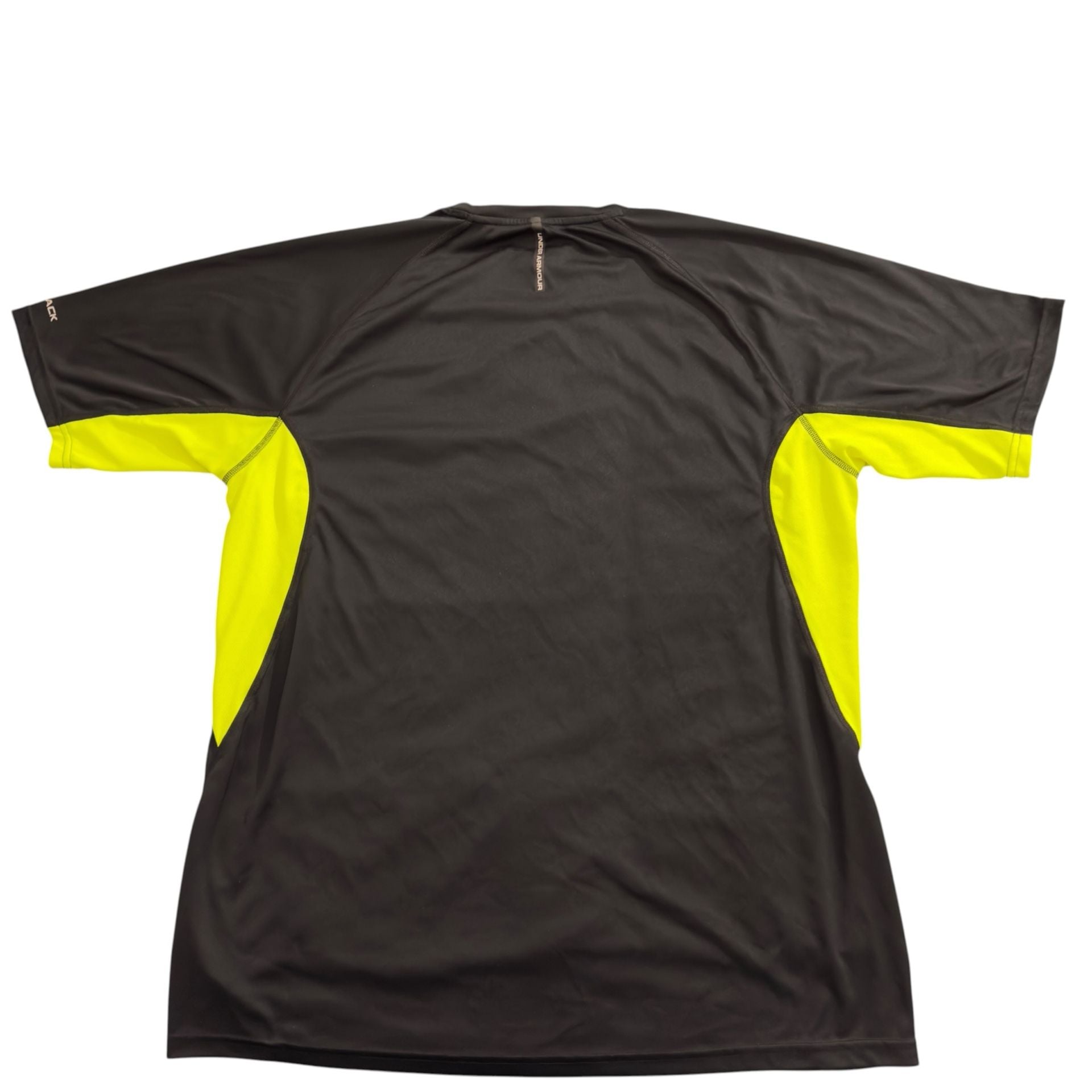 Under Armour HeatGear Athletic Short Sleeve T-Shirt Black Neon Yellow Men's XL 4