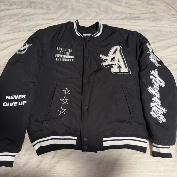 Urban Man Chaos 84 California Letterman Varsity Jacket Black